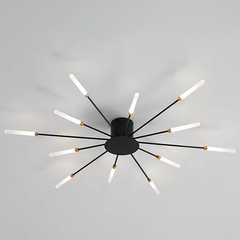 Plafoniera a LED Lampada da design moderna con fuochi d'artificio Lampadario a sospensione chic creativo per interni Semplice soggiorno, Nero