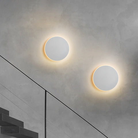 Lampada da parete a LED Interruttore tattile Illuminazione da interni per camera da letto Soggiorno Comodino rotondo Decorazione per luci scale Bianco