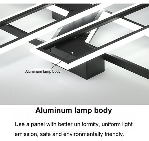 Moderna plafoniera a LED, luce bianca fredda 6000K, per soggiorno, camera da letto, cucina, casa, 72W