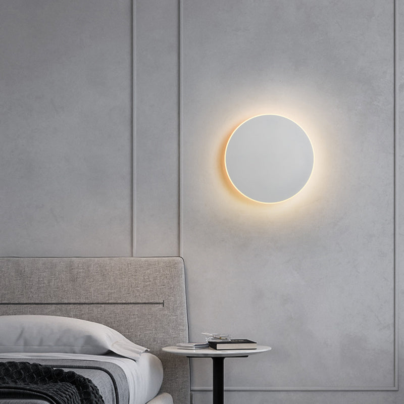 Lampada da parete a LED Interruttore tattile Illuminazione da interni per camera da letto Soggiorno Comodino rotondo Decorazione per luci scale Bianco