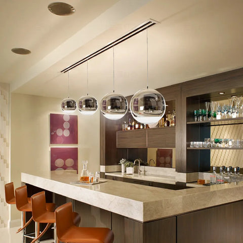 Lampadario moderno in vetro sferico con base E27 per soggiorno, camera da letto, sala da pranzo, ufficio, bar, caffetteria