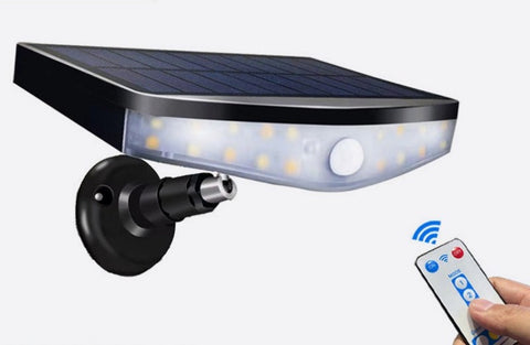 Lampada solare da esterno, Lampada con sensore di movimento, Faretto solare da esterno a 360° [1200mAh] Lanterna solare impermeabile da giardino esterno (con telecomando)