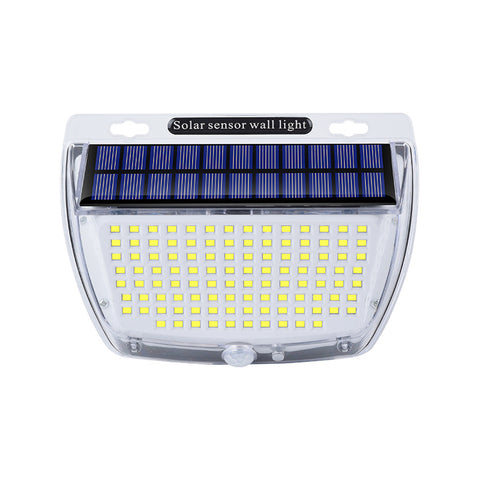 Lampada da parete solare da esterno, 2 pezzi, con sensore di movimento, 160 LED, bianco freddo 6000 K, per cortile, giardino, corridoio, terrazza, vicino al muro, patio, villa 