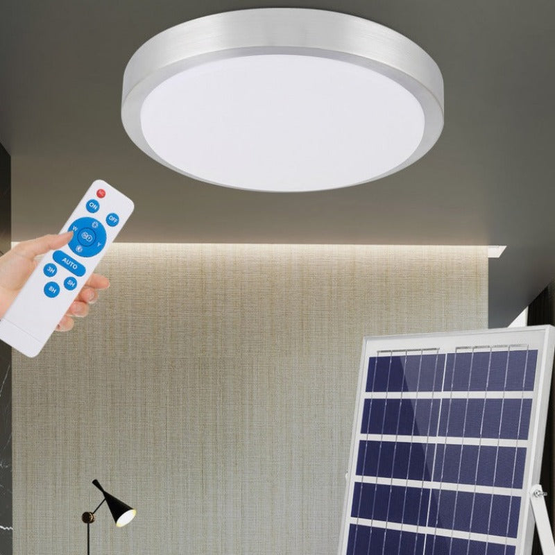 Plafoniera solare Lampada solare per interni/esterni con telecomando 117 LED Illuminazione solare Sensore crepuscolare Impermeabile IP65