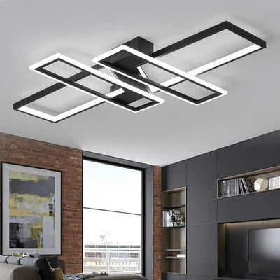 Moderna plafoniera a LED, luce bianca fredda 6000K, per soggiorno, camera da letto, cucina, casa, 72W
