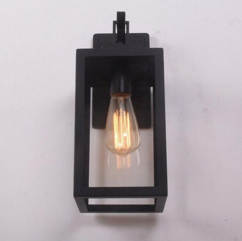 Lampada da parete per esterno Lanterna da parete Lampada da parete per esterno, Lampada da parete per esterno Lampada da parete nera opaca antiruggine per garage, porta, corridoio.