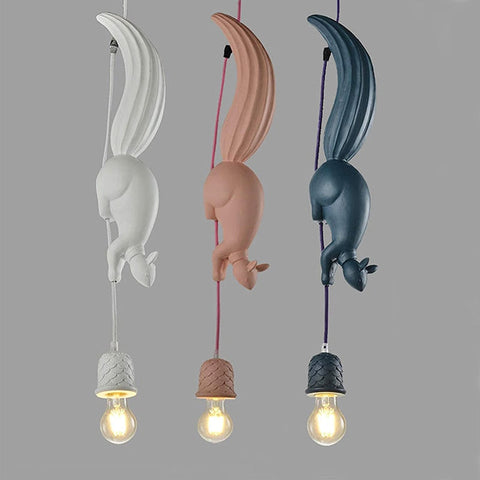 Lampadario in resina scoiattolo, moderna lampada industriale a sospensione per animali per lampade da cucina per camerette-blu