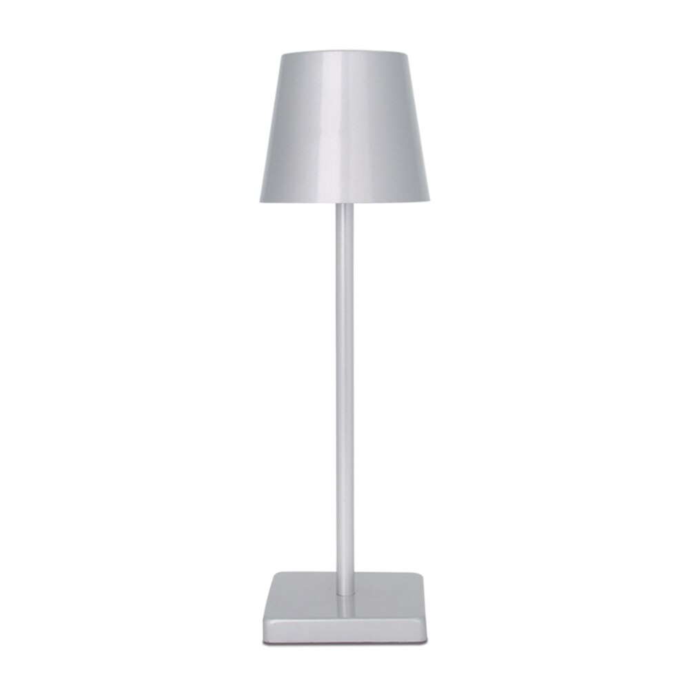 Lampada da tavolo portatile ricaricabile Lampada da comodino moderna Bianco caldo 3000K per sala da pranzo Camera da letto Campeggio Balcone Esterno Grigio