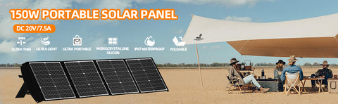 Pannello solare pieghevole Pannello solare portatile da 150 W per la maggior parte dei generatori solari, computer portatili con centrali elettriche, telefoni cellulari, attività all'aperto, campeggio
