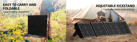 Pannello solare pieghevole Pannello solare portatile da 150 W per la maggior parte dei generatori solari, computer portatili con centrali elettriche, telefoni cellulari, attività all'aperto, campeggio