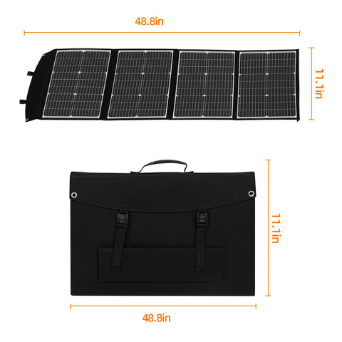 Pannello solare pieghevole Pannello solare portatile da 150 W per la maggior parte dei generatori solari, computer portatili con centrali elettriche, telefoni cellulari, attività all'aperto, campeggio