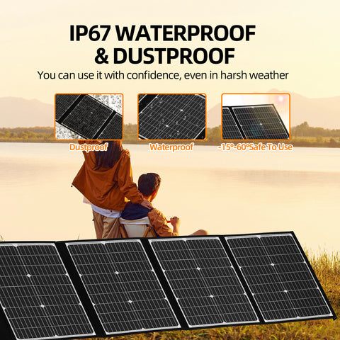 Pannello solare pieghevole Pannello solare portatile da 150 W per la maggior parte dei generatori solari, computer portatili con centrali elettriche, telefoni cellulari, attività all'aperto, campeggio