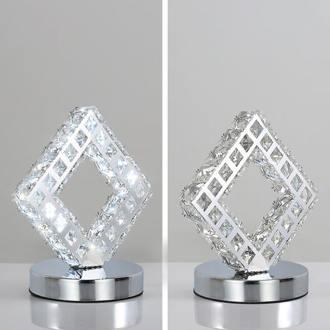 Lampada da tavolo moderna in cristallo, lampada in cristallo LED, luce bianca 6000K.