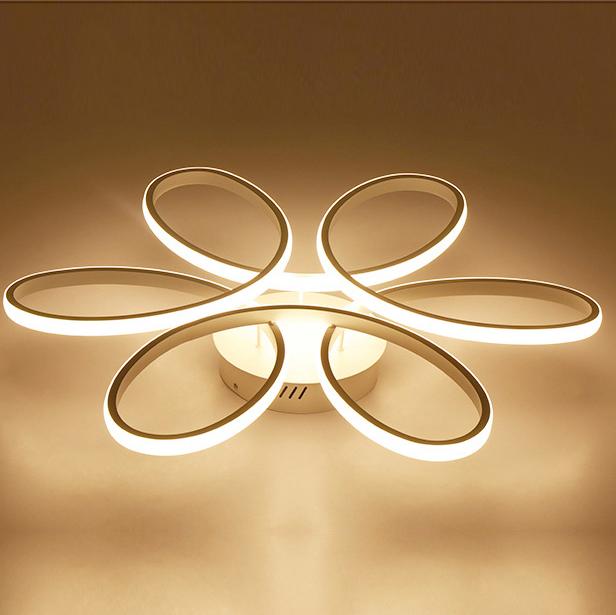 Plafoniera a LED Design moderno Lampada da soffitto a forma di fiore creativo per soggiorno Camera da letto Sala da pranzo Ufficio Luce bianca calda 3000K