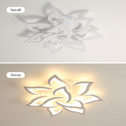 Plafoniera a LED, lampada da soffitto 90W 8100LM 3500K, lampada da soffitto a LED Lotus per soggiorno, camera da letto, bagno
